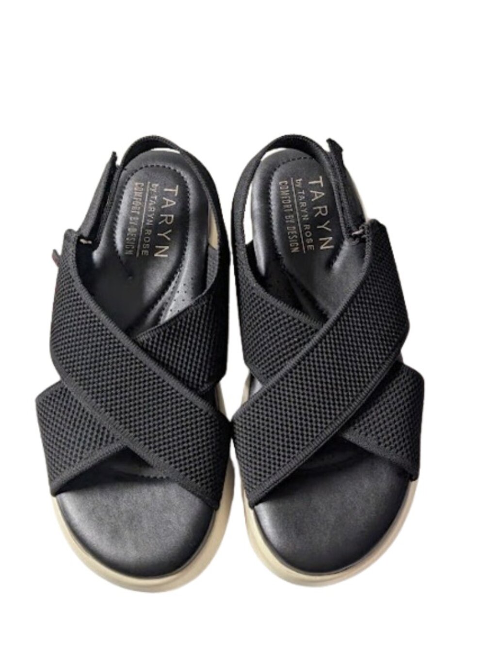 Taryn Rose Orthopedic-Grade Cushion Comfort Black Mesh Strap Sandals Size 8 NWT